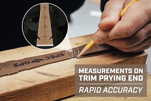 Spec Ops Tools 9.5" Trim Bar, Pry Bar, High Carbon Spring Steel, Built in Ruler and Pry Bar, Beveled Edges, Nail Puller, 3% Donated to Veterans, 2- Pack