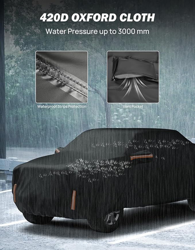 JOYTUTUS Car Cover Compatible with 2015-2026 F150 5.5ft Truck Bed, Soft Cotton Inner Crew Cab Cover, Hail Sun UV Protector Waterproof Outdoor Cover
