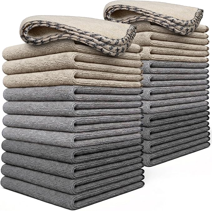 Chemical Guys Microfiber Towels for Cars Microfiber Cleaning Cloth Multi Color Drying Towels Car Detailing for Wash Interior and Glass, 14 x 12 Inch - 24 Pack