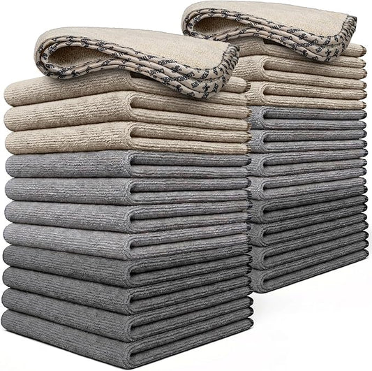 Chemical Guys Microfiber Towels for Cars Microfiber Cleaning Cloth Multi Color Drying Towels Car Detailing for Wash Interior and Glass, 14 x 12 Inch - 24 Pack