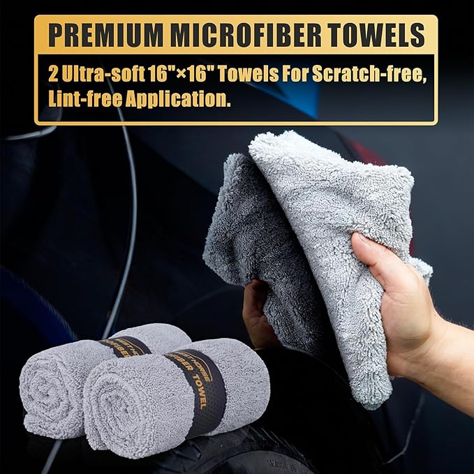 Ceramic Coating Selant Spary for Cars - 20 oz High Gloss & Shine Ceramic Spray Coating with Towels for Extremely Hydrophobic and Unmatched Slickness (2Pack)