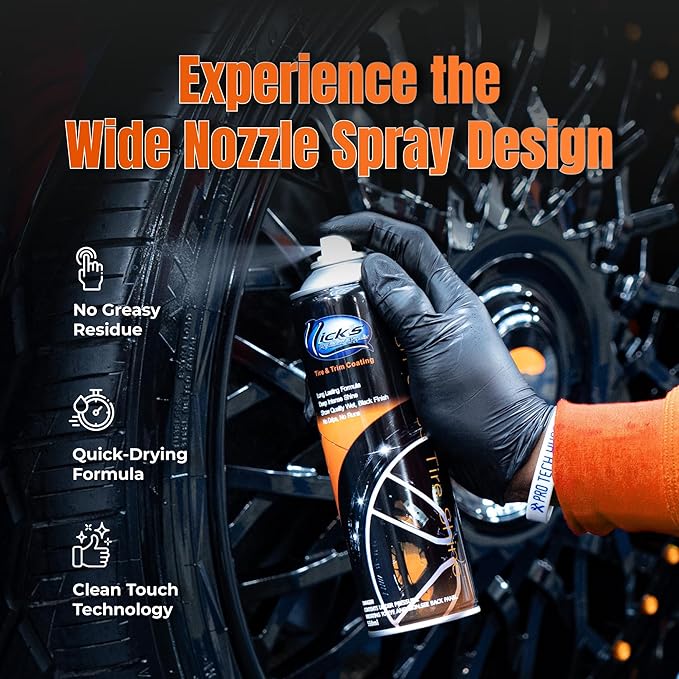 Nick's Professional Supplies High Gloss Tire Shine (1 Pack) - Long Lasting Tire Care - Your Ultimate Wet Tire Shine Spray for a Black Finish Shine on Ceramic Coating for Cars, Trucks, Motorcycles.