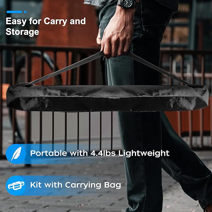 Rechargeable LED Work Light with Stand, 67" Tall Portable Cordless Work Light, 8AH Battery, 500/1500/2500 Lumen, 4000/6500K Dimmable Camping Light with Detachable Tripod Grey (Carrying Bag Included)
