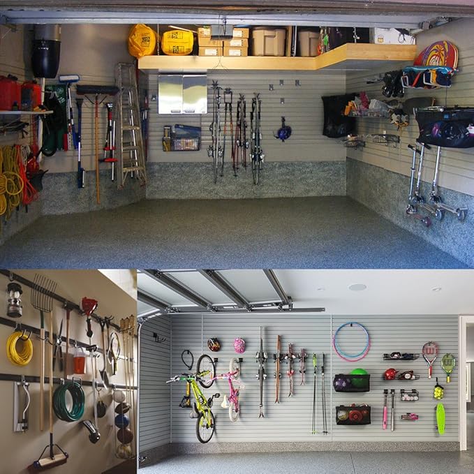 Garage Utility Double Hooks,Heavy Duty Steel Wall Mount Storage Organizer with Anti-Slip Coating,Load Capacity 66 LB (4 Pack Black 3" U Hook)