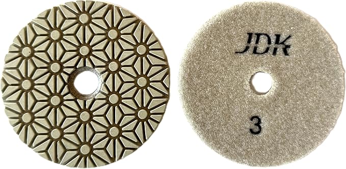 JDK Diamond Wet 3 Steps Polishing Pad 4'' for Concrete Granite Marble Stone 100mm Resin Disc 3pcs/Set