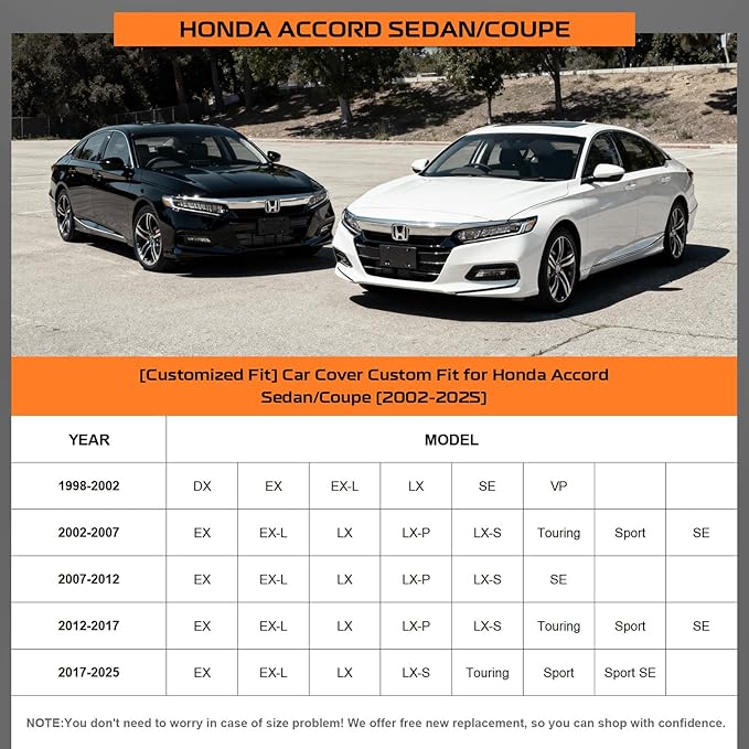 Kayme Honda Accord Car Cover Waterproof All Weather for Automobiles, Custom Fit for Accord Sedan/Coupe (2001-2025), Gift with Tape/Towel, Outdoor Full Exterior Cover Rain Snow Sun UV Protection.