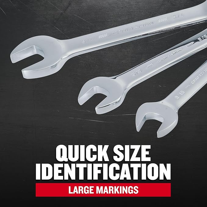 CRAFTSMAN 7-Piece SAE Flex Reversible 72-tooth Ratchet Set, Chrome Finish (CMMT87010)