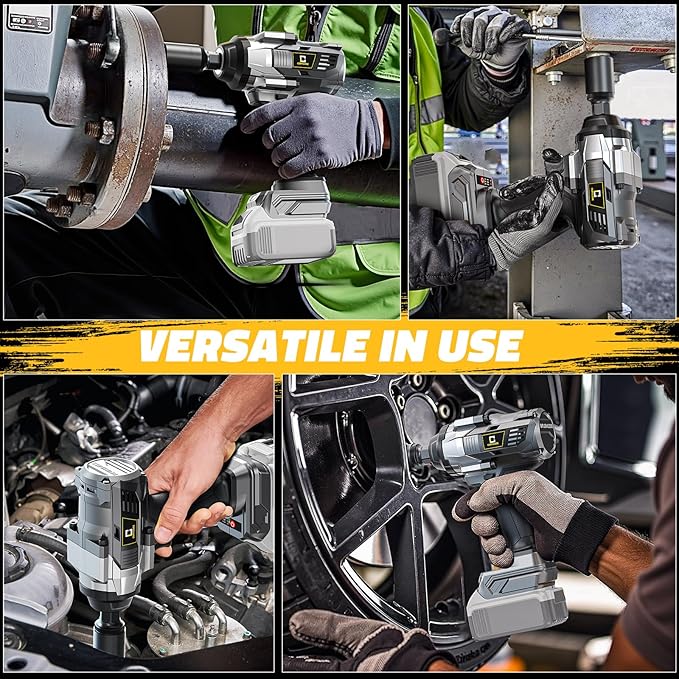 Cordless Impact Wrench 1/2 inch Compatible with Dewalt Battery, 1000FT-LBS (1360N.m) Brushless Electric Impact Gun Includes LED Work Light, 2100RPM High Torque Impact Driver, Bare Tool Only