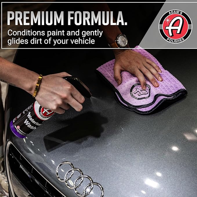 Adam's Polishes Waterless Car Wash - Made with Advanced Emulsifiers and Special Lubricants - Eco-Friendly Waterless Car Washing with No Hoses, Water & Messes (Combo)