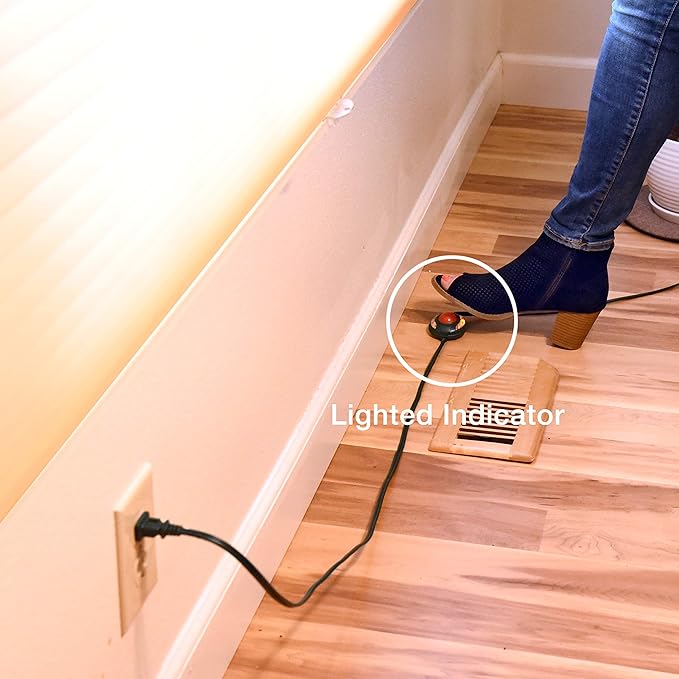 3 Outlet Extension Cord with Hand/Foot Switch and Light Indicator with Safety Twist-Lock, 16/2, Black, UL Listed (3 Pack)