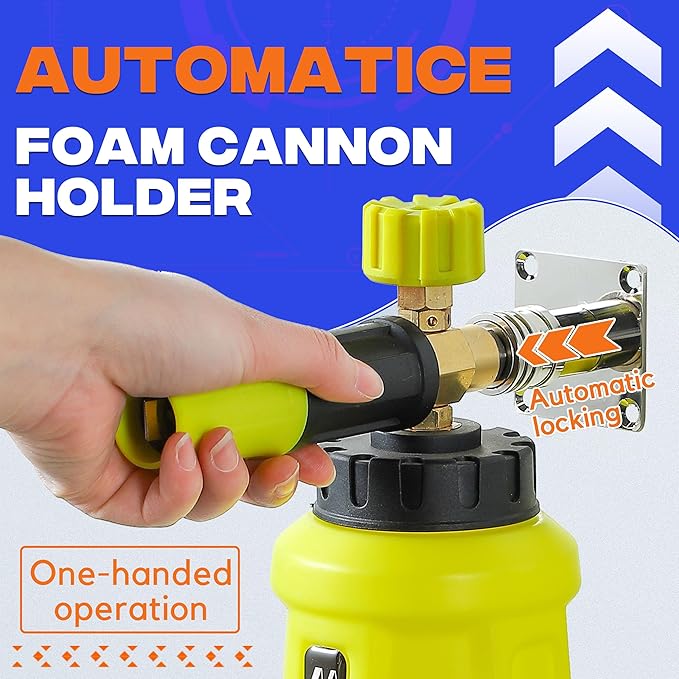 M MINGLE Automatic Foam Cannon Holder, Foam Cannon Wall Mount with 1/4" Quick Connect - 4 Pack