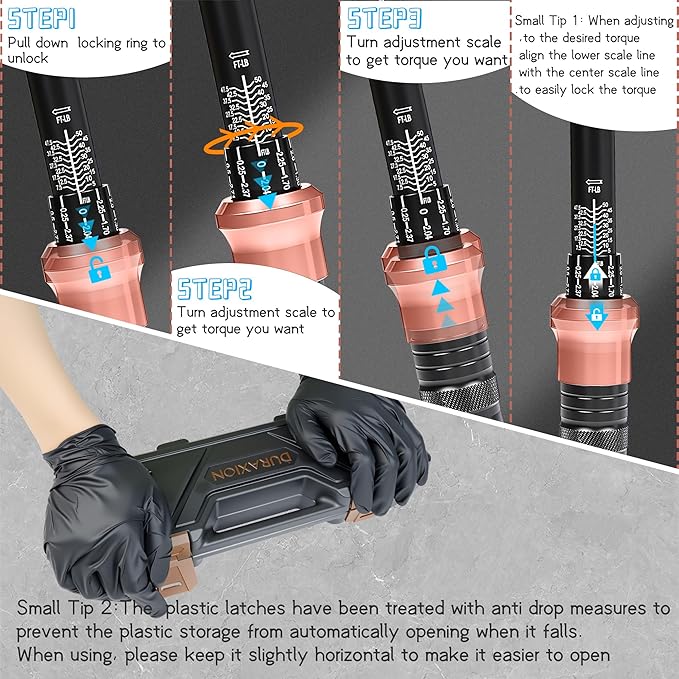 Torque Wrench 3/8” Dual Range Scales 5-50 Ft-Lb/6.8-67Nm, ±3% Precision, 72 tooth Dual-direction Torque Wrenchs for Bike, Motorcycle and Car Repair