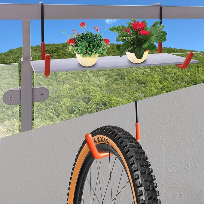HUPBIPY Rafter Hanger Large S Garage Hooks Bike Storage System Holder Organizer, with Non Slip Coating, for Organizing Hanging Basket, Ladders,Bicycle Wheel,Ropes and Bulk Items (12Pack, Black)