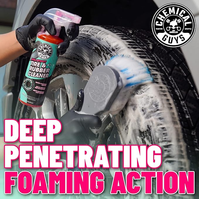 Chemical Guys CLD30216 Total Extract Tire & Rubber Cleaner, Safe for Cars, Trucks, SUVs, Motorcycles, RVs & More, 16 fl oz