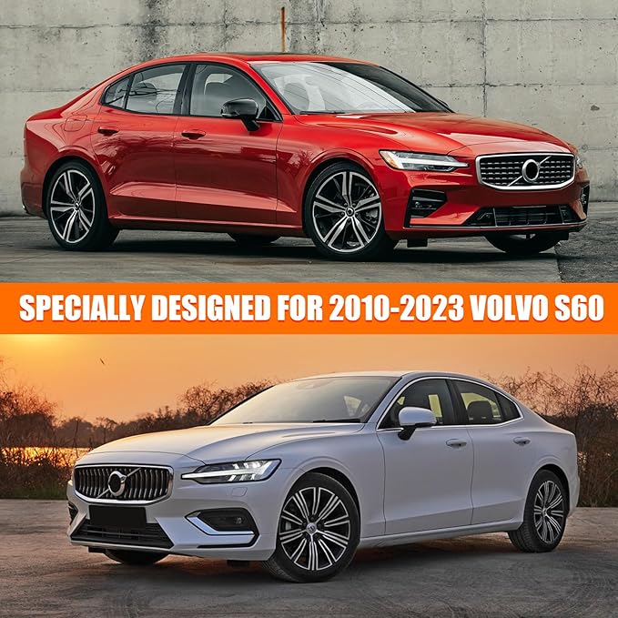 Waterproof Car Covers Replace for 2010-2023 Volvo S60, 6 Layers All Weather Custom-fit Car Cover with Zipper Door & Windproof Bands for Snow Rain Dust Hail Protection (S60)