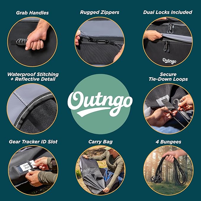 Truck Bed Cargo Bag-Waterproof Luggage Bag For Truck Bed 26 Cu. Ft Heavy-Duty PVC Truck Bed Waterproof Storage Fits Any Truck Size Dual Opening 4 Stretch Cord 2 Combination Lock (50"x40"x22")