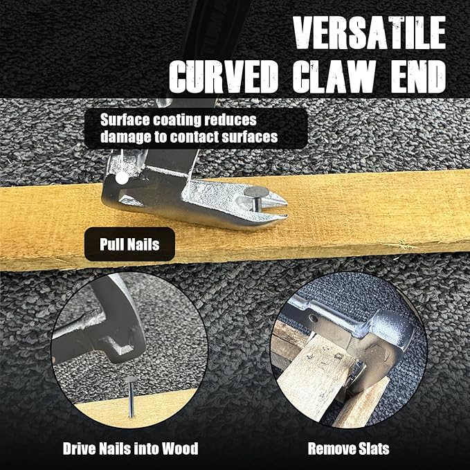 Nail Puller Cats Paw Pry Bars (Sliver, 10 inch (340g) Mini Crowbar with Cats Paw Nail Remover, High Carbon Steel Crowbar Tool for Home Remolding & Woodworking