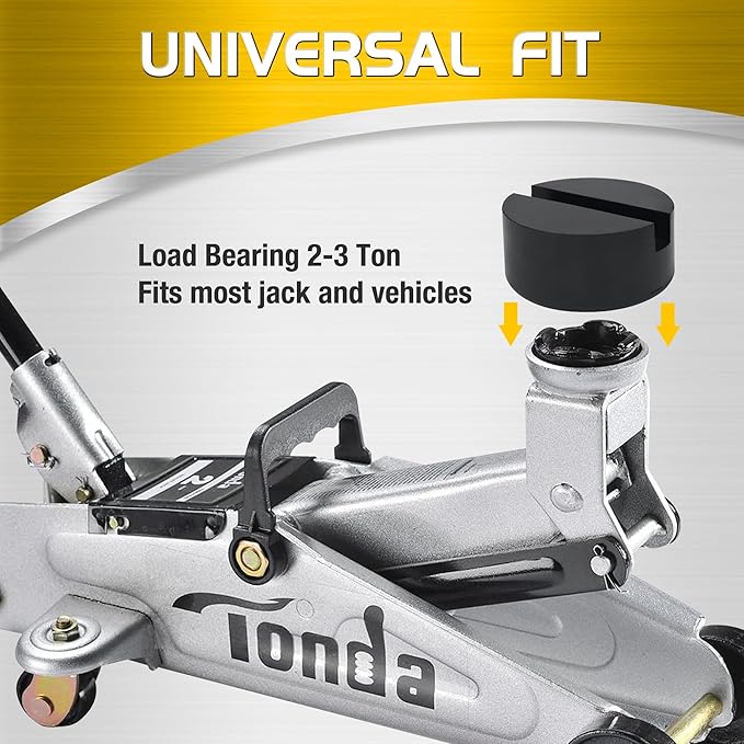 TONDA Floor Jack, Low Profile 2 Ton Hydraulic Aluminum and Jack Pads 2 Pack and Jack Stand Pads 2 Pack