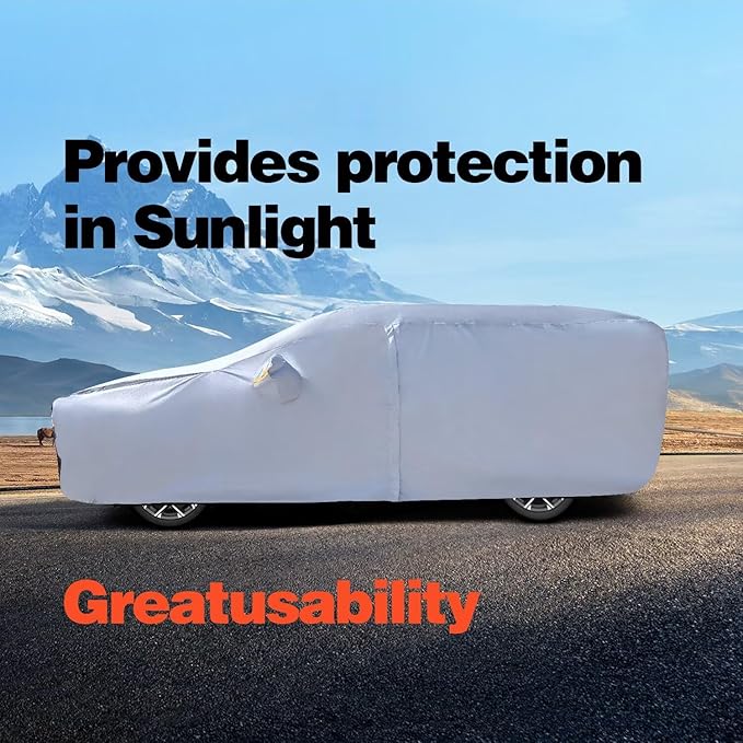 Large SUV Car Cover for Chevrolet Tahoe 100% Waterproof All Weather, Heavy Duty Outdoor Full Exterior Covers Rain Sun Wind UV Hail Protection.