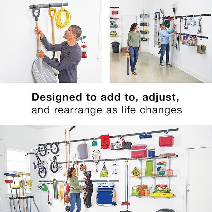 Rubbermaid FastTrack Compact Hook for Garage Organization, Soft Grip, Ideal For Cords/Ropes/Small Hoses/Camping Chairs