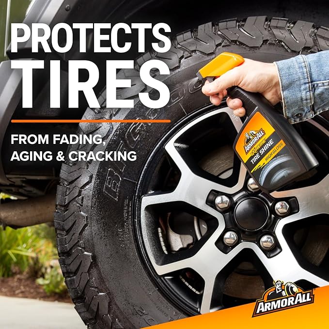 Armor All Tire Shine, One-Step Tire Shine Spray for Precise, Even Shine and Minimal Overspray - 2 Count