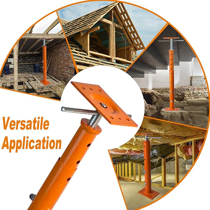 House Floor Jacks, 19"-38" Heavy Duty Screw House Jack, Basement Floor Jacks Post Pole House Jacks for Lifting & Leveling, Telescoping Support Jacks for Beam Repair and Crawl Space Shoring