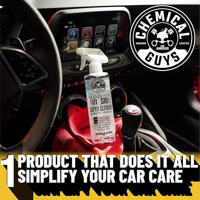 Chemical Guys Nonsense Colorless & Odorless All Surface Cleaner - Interior Cleaner, Safe for Vinyl, Rubber, Plastic, Carpet, and Upholstery, pH Balanced, Residue-Free, Unscented, 16 Fl Oz, Pack of 2
