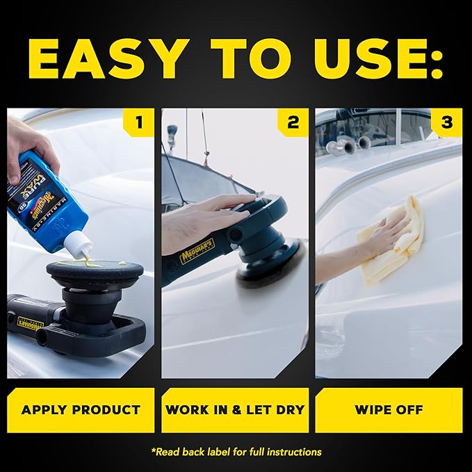 Meguiar's M5616 Marine/RV Pure Wax Carnauba Blend, Long-Lasting Liquid Wax for Protecting Gel Coat, Fiberglass, and Painted Marine/RV Finishes, 16 Oz Bottle