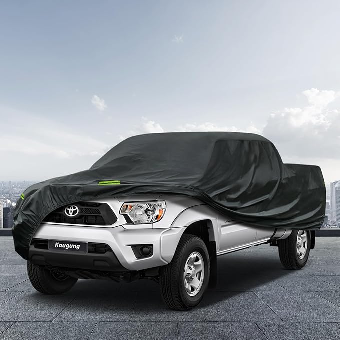 Kaugung Waterproof Truck Cover Fit Toyota Tacoma from 2016 to 2025 (Access Cab/Double), 7 Layers Outdoor Heavyduty Full Pickup Cover All Weather,Outdoor Sun UV Rain Dust Protection.