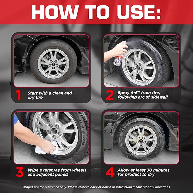Black Magic BC23220 Tire Wet Spray, 14.5 Oz. - Weather and Rinse-Resistant Formula That Leaves Tires Looking Wet, Black and Glossy With Just One Spray