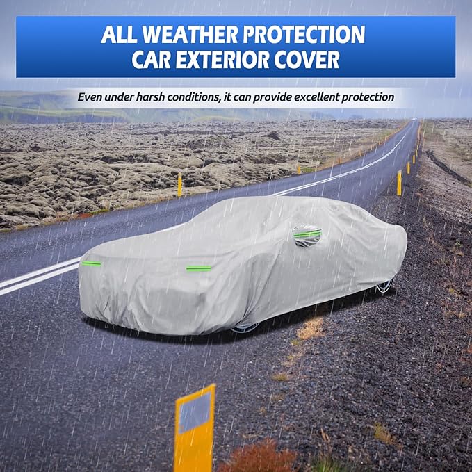 Car Cover Custom Fit for Dodge Charger 2006-2026, Migaven Waterproof Full Exterior Cover Sun Rain Protection with Door Zipper and Cotton Lining