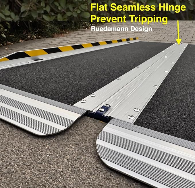 Ruedamann 2FT 30.3" Wheelchair Ramp, Portable Wheelchair Ramp for Home Entrance, 30-1/4" Wider Design, Non-Slip Aluminum Folding Ramps for Wheelchairs, Strollers, Scooters, Stairs, Curbs, Doorways