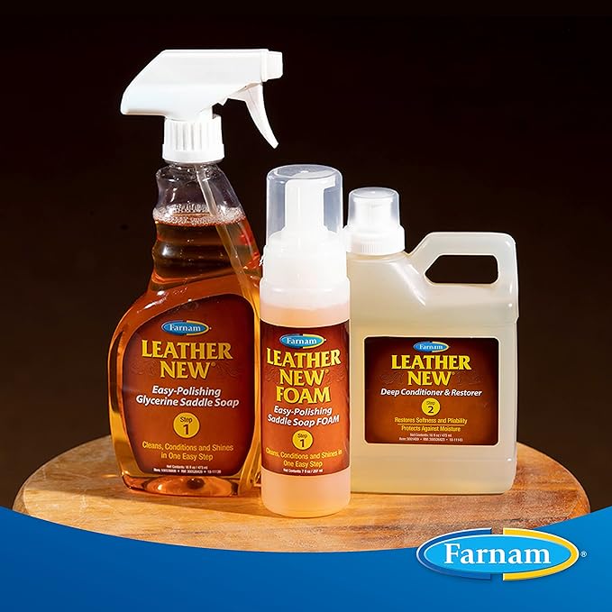 Farnam Leather New Easy-Polishing Glycerine Saddle Soap and Leather Saddle Cleaner, Protects and Preserves Leather, Cleans, Conditions and Polishes, 32 Oz. (Pack of 2)
