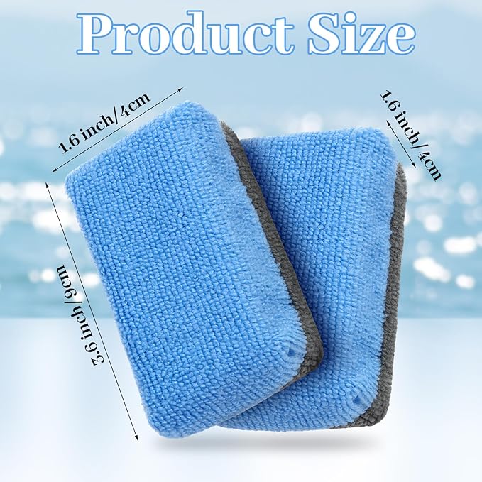 Mudder 24 Pcs 3.5 x 1.5 x 1.5 Inch Car Wax Applicator Pad Rectangular Microfiber Applicator Pads Sponge Ceramic Coating Applicator Car Foam Cleaning for Wax Applying Sealants Detailing Polishing