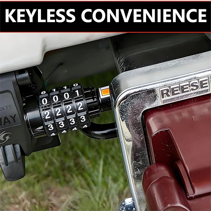 2-Pack Keyless Combination Trailer Hitch Pin Lock for 2” & 2-1/2” Receivers, 5/8" Dia. 3-1/2" Span Locking Hitch Pin, Rust-Resistant Hitch Receiver Lock (Keyless2Pack)