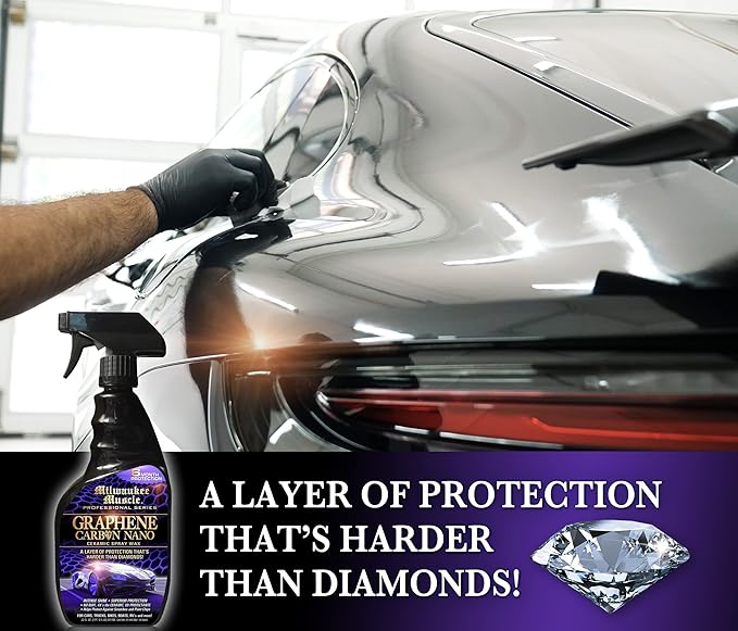 128oz Graphene Ceramic Coating Detail Wax 6 Month Protection Against Scratches, Swirls, Paint Chips, No Buff, Insane Shine, & Stronger than Car Wax, Includes Empty 22oz Spray Bottle