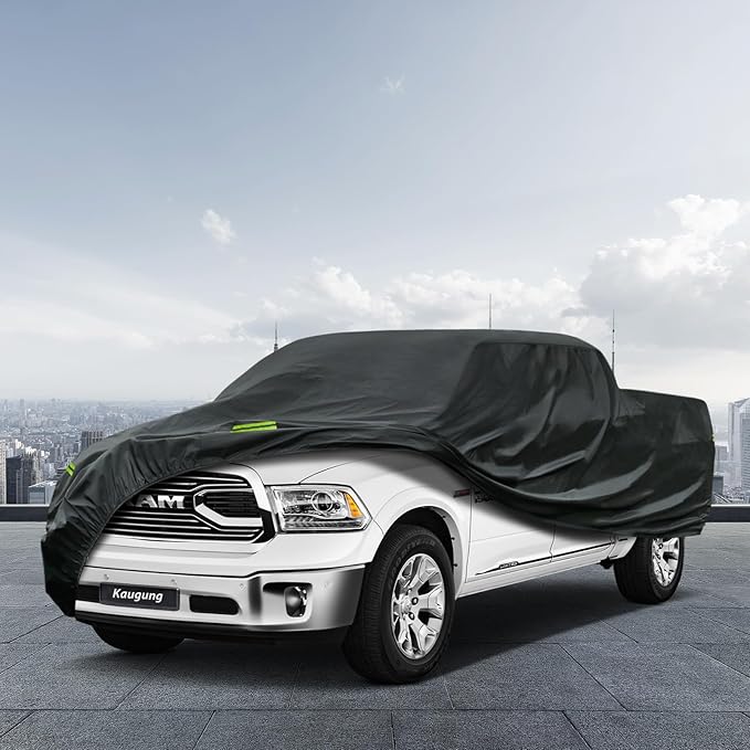 Kaugung Truck Cover Waterproof Custom Fit RAM 1500 Crew 5.7' Bed (2009-2025), 7 Layers Heavyweight Pickup Car Cover Outdoor Indoor Sun UV Rain Snow Wind Protection.