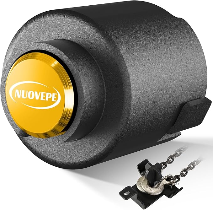 Trailer Lock Fits 2 Inch Couplers, Secures Safety Chains Anti-Theft Ball Hitch Lock, Pry-Resistant & Heavy-Duty Trailer Hitch Locks for RV | Boat | ATV | Utility Trailer (Yellow)