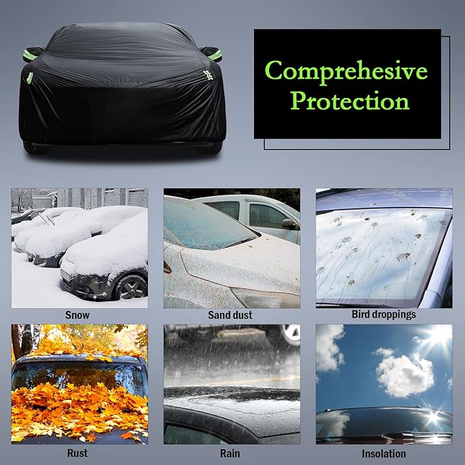 Car Cover Custom Fit for 1998-2026 Porsche 911 (991/992/996/997 Series) Carrera 4S/Turbo/Carrera, Waterproof All Weather Full Exterior Cover Rain Sun Protector with Door Zipper