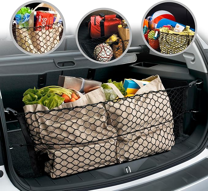 Envelope Style Trunk Mesh Cargo Net for Chevy Equinox Accessories 2010-2025 - Premium Trunk Organizers and Storage - Cargo Net for Pickup Truck Bed