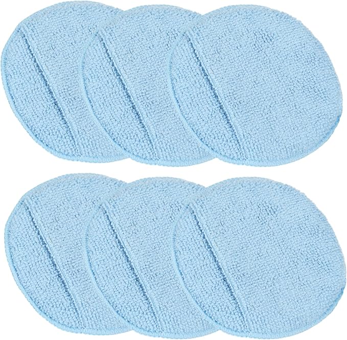 Leather CPR Microfiber Applicator Sponge - Leather Conditioner Applicator, Round Lint-Free Microfiber Applicator Pad for Home and Car Interiors - 6-Pack