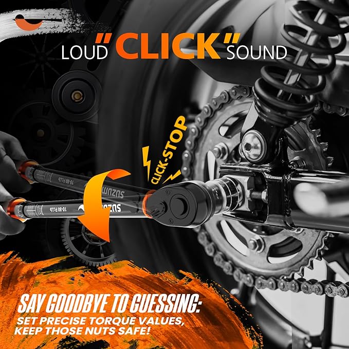 SUZUME Torque Wrench (10-80 Ft. Lb/ 13.6-108.4 N.m) ±3% High Accuracy Torque Wrench 3/8 Drive 72 Tooth Dual-Direction Adjustable Dual-Scales 3/8 Torque Wrenches for Car Moto