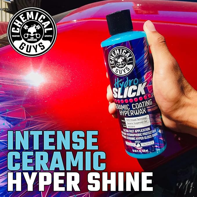 Chemical Guys WAC22916 HydroSlick SiO2 Ceramic Coating HyperWax with Premium Grade Microfiber Applicator, Blue (Pack of 2)