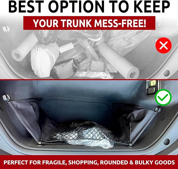 Envelope Style Front Trunk Mesh Cargo Net for Chevrolet Corvette Stingray 2020-2026 - Car Accessories - Premium Trunk Organizer and Storage - Vehicle Carrier Organizer for Chevrolet Corvette C8