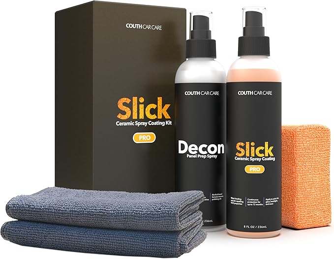 Couth Slick Pro - Ceramic Spray Coating | 12 Month SiO2 Ceramic Car Detail Spray Wax for Cars, Boats, Motorcycles | Hydrophobic High Gloss Paint Protection Paint Sealant