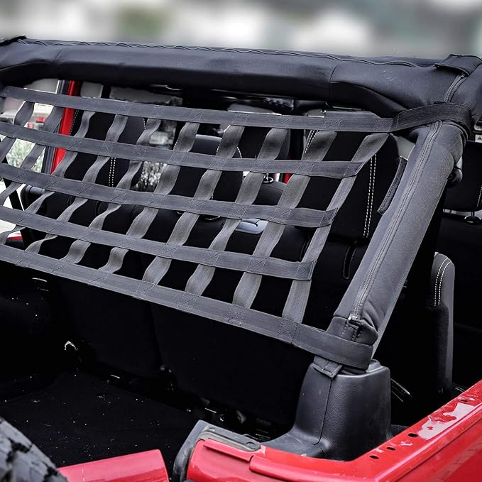 RT-TCZ Mesh Cargo Net, Car Roof Net Hammock for Jeep Wrangler YJ TJ JK JKU JL JLU 1987-2024