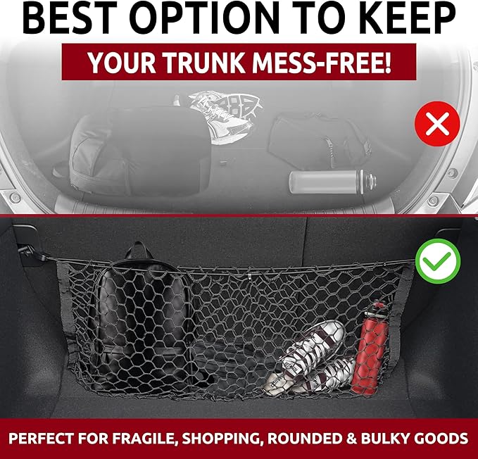 Envelope Style Trunk Cargo Net for Honda Civic Hatchback 5 Door 2017 2018 2019 2020 2021 New