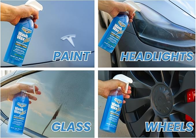 Wet or Waterless Car Wash Wax Kit 32 Fl. oz, UV Protection. Cleans, Protects, and Shines. Aircraft Quality Just Spray On and Wipe Dry Anywhere, Anytime, Home, Office, School, Garage, Parking Lots.