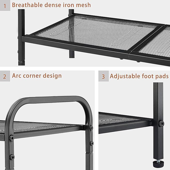 Tajsoon 5 Tier Bathroom Shelf Unit Free Standing Shelves, Metal Display Shelf, Multipurpose Storage Shelf for Bathroom, Kitchen, Entryway, Living Room, Industrial Style, Metal