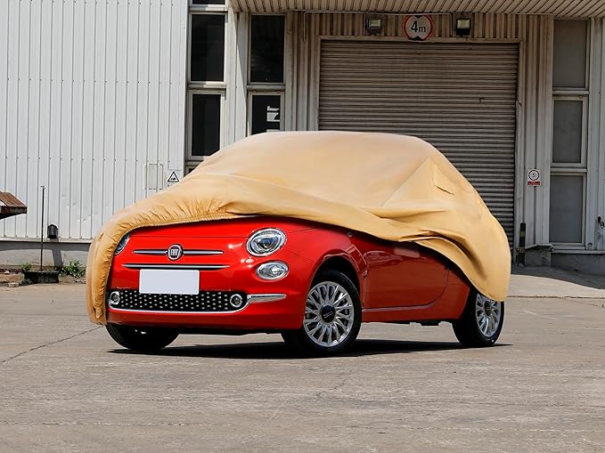Heavy Duty Outdoor Car Cover Compatible with 2007-2026 Fiat 500,Windproof All Weather Waterproof Sun Rain UV Dust Snow Protection Outdoor Car Covers